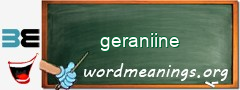 WordMeaning blackboard for geraniine